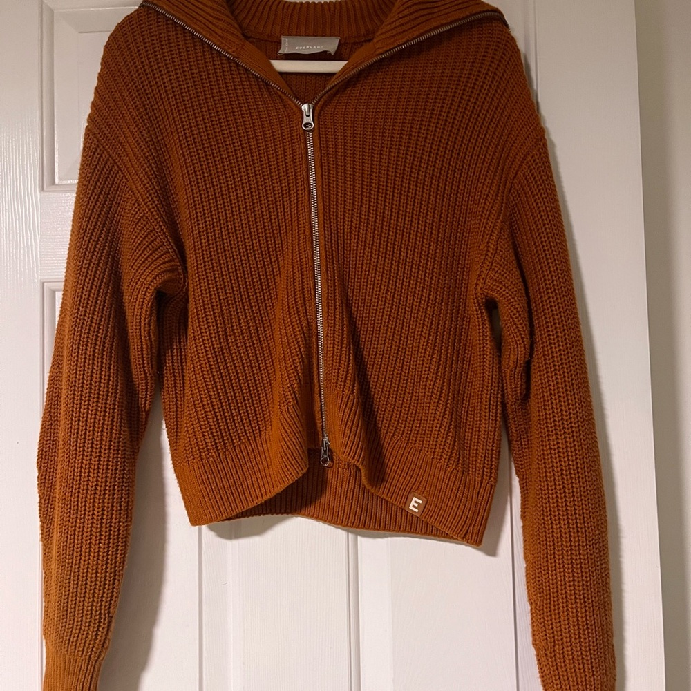 Everlane Women's Rust Zipper Cardigan